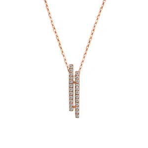 Parallel Diamond 18 Karat Rose Gold Necklace - Sharon-I