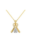 Monreal Reverse V-shaped Heart 18 Karat Gold Necklace with Diamonds - Sharon-I