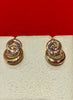 18K Tri Colour Golden Studs Earrings