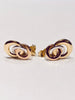 18K Tri Colour Golden Studs Earrings