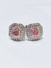 18k Pink Diamond White Gold Earrings