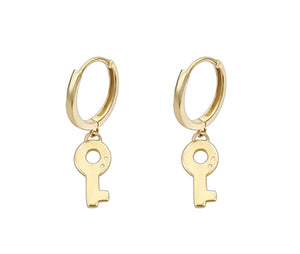 Key Hoop 18 Karat Gold Earrings - Sharon-I