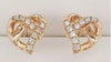 Rose Gold Heart 18 Karat Gold Earrings surrounded by Diamonds - Sharon-I