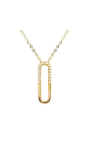 Best-Seller 4 in 1 Paper Clip 18 Karat Gold with Diamonds Necklace - Sharon-I
