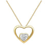 18 Karat Gold Small & Big Heart Diamond Necklace