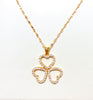 3 Heart Shaped Diamond 18 Karat Rose Gold Necklace - Sharon-I