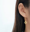 Dangle Drop 18 Karat Double 3D Clover Earrings - Sharon-I