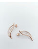 18 Karat Leaf Rose Gold with Diamonds Earrings - Sharon-I