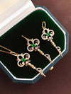 Emerald Diamond 18 Karat Gold Key Necklace