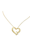 Diamond C-shaped Heart 18 Karat Gold Necklace - Sharon-I