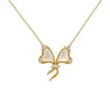 White Shell Butterfly 18 Karat Gold Necklace with Diamonds - Sharon-I