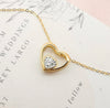 Diamond in Heart 18 Karat Gold Necklace - Sharon-I