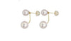 2 in 1, 18 Karat Gold Freshwater Pearl Earrings - Sharon-I