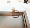18 Karat Rose Gold Adjustable Freshwater Pearl Leaf Ring with Diamonds - Sharon-I