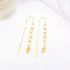 Trendy Chain 18 Karat Dangle Drop Gold Earrings - Sharon-I