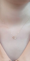 Diamond C-shaped Heart 18 Karat Gold Necklace - Sharon-I