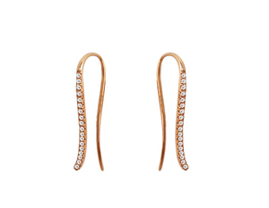 Classy 18 Karat Gold Dangle Earrings with Diamonds - Sharon-I