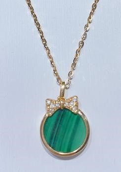 Malachite Diamond 18 Karat Gold Necklace - Sharon-I